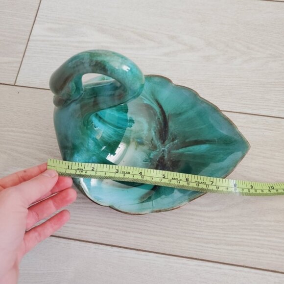 Rare 70s Blue Mountain Pottery Canada Retro Flow Glaze Beautiful Swan Dish - Picture 4 of 8